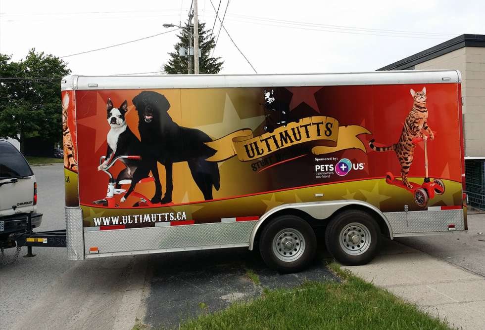 Ultimutts Stunt Dog Show Trailer Wrap - Design and Install by Why Design