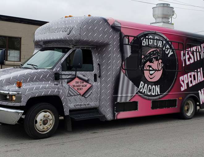 Big Daddy Bacon Food Truck Wrap - Design and Install by Why Design - Side View