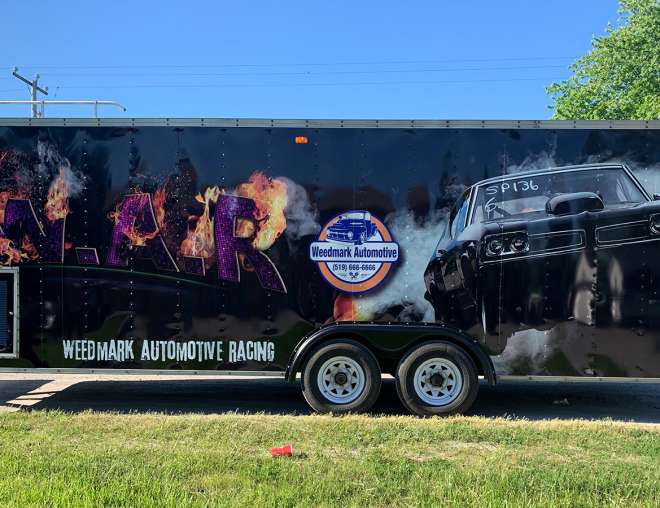 Weedmark Automotive Racing Trailer Design and Installation by Why Design